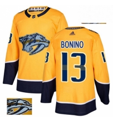 Mens Adidas Nashville Predators 13 Nick Bonino Authentic Gold Fashion Gold NHL Jersey Mens Adidas Nashville Predators 13 Nick Bonino Authentic Gold Fashion Gold NHL Jersey