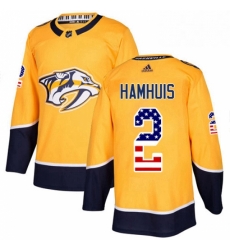 Mens Adidas Nashville Predators 2 Dan Hamhuis Authentic Gold USA Flag Fashion NHL Jersey Mens Adidas Nashville Predators 2 Dan Hamhuis Authentic Gold USA Flag Fashion NHL Jersey