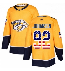 Mens Adidas Nashville Predators 92 Ryan Johansen Authentic Gold USA Flag Fashion NHL Jersey Mens Adidas Nashville Predators 92 Ryan Johansen Authentic Gold USA Flag Fashion NHL Jersey