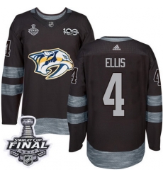 Predators #4 Ryan Ellis Black 1917 2017 100th Anniversary 2017 Stanley Cup Final Patch Stitched NHL Jersey Predators #4 Ryan Ellis Black 1917 2017 100th Anniversary 2017 Stanley Cup Final Patch Stitched NHL Jersey