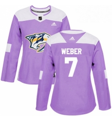 Womens Adidas Nashville Predators 7 Yannick Weber Authentic Purple Fights Cancer Practice NHL Jersey Womens Adidas Nashville Predators 7 Yannick Weber Authentic Purple Fights Cancer Practice NHL Jersey