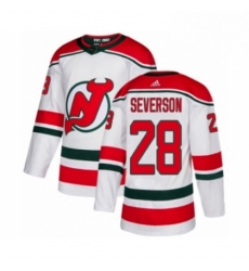 Mens Adidas New Jersey Devils 28 Damon Severson Authentic White Alternate NHL Jersey Mens Adidas New Jersey Devils 28 Damon Severson Authentic White Alternate NHL Jersey
