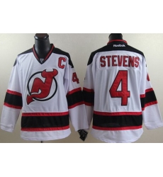 New Jersey Devils 4 STEVENS White NHL Jersey C patch New Jersey Devils 4 STEVENS White NHL Jersey C patch