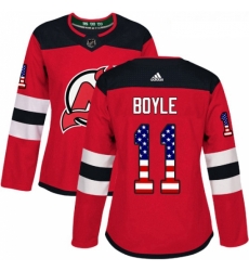 Womens Adidas New Jersey Devils 11 Brian Boyle Authentic Red USA Flag Fashion NHL Jersey Womens Adidas New Jersey Devils 11 Brian Boyle Authentic Red USA Flag Fashion NHL Jersey