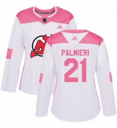 Womens Adidas New Jersey Devils 21 Kyle Palmieri Authentic WhitePink Fashion NHL Jersey Womens Adidas New Jersey Devils 21 Kyle Palmieri Authentic WhitePink Fashion NHL Jersey