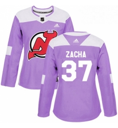 Womens Adidas New Jersey Devils 37 Pavel Zacha Authentic Purple Fights Cancer Practice NHL Jersey Womens Adidas New Jersey Devils 37 Pavel Zacha Authentic Purple Fights Cancer Practice NHL Jersey