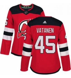 Womens Adidas New Jersey Devils 45 Sami Vatanen Authentic Red Home NHL Jersey Womens Adidas New Jersey Devils 45 Sami Vatanen Authentic Red Home NHL Jersey