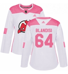 Womens Adidas New Jersey Devils 64 Joseph Blandisi Authentic WhitePink Fashion NHL Jersey Womens Adidas New Jersey Devils 64 Joseph Blandisi Authentic WhitePink Fashion NHL Jersey