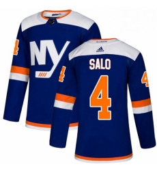 Mens Adidas New York Islanders 4 Robin Salo Authentic Blue Alternate NHL Jersey 