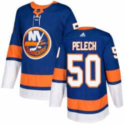 Mens Adidas New York Islanders 50 Adam Pelech Authentic Royal Blue Home NHL Jersey 