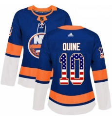 Womens Adidas New York Islanders 10 Alan Quine Authentic Royal Blue USA Flag Fashion NHL Jersey Womens Adidas New York Islanders 10 Alan Quine Authentic Royal Blue USA Flag Fashion NHL Jersey