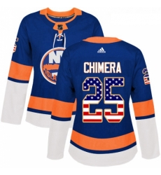 Womens Adidas New York Islanders 25 Jason Chimera Authentic Royal Blue USA Flag Fashion NHL Jersey Womens Adidas New York Islanders 25 Jason Chimera Authentic Royal Blue USA Flag Fashion NHL Jersey