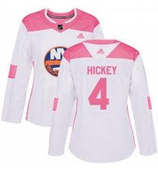 Womens Adidas New York Islanders 4 Thomas Hickey Authentic White Pink Fashion NHL Jersey Womens Adidas New York Islanders 4 Thomas Hickey Authentic White Pink Fashion NHL Jersey