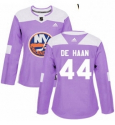 Womens Adidas New York Islanders 44 Calvin de Haan Authentic Purple Fights Cancer Practice NHL Jersey Womens Adidas New York Islanders 44 Calvin de Haan Authentic Purple Fights Cancer Practice NHL Jersey