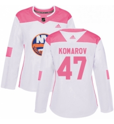 Womens Adidas New York Islanders 47 Leo Komarov Authentic White Pink Fashion NHL Jersey Womens Adidas New York Islanders 47 Leo Komarov Authentic White Pink Fashion NHL Jersey