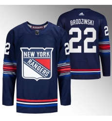Men New York Rangers 22 Jonny Brodzinski Navy Stitched Jersey Men New York Rangers 22 Jonny Brodzinski Navy Stitched Jersey