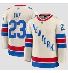 Men New York Rangers 23 Adam Fox Beige 2026 Winter Classic Stitched Hockey Jersey