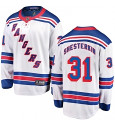 Men New York Rangers 31 Igor Shesterkin White Home Stitched Jersey Men New York Rangers 31 Igor Shesterkin White Home Stitched Jersey