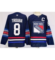 Men New York Rangers 8 Jacob Trouba Navy 2024 25 Stitched Jersey Men New York Rangers 8 Jacob Trouba Navy 2024 25 Stitched Jersey