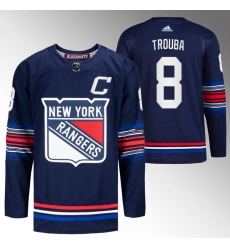 Men New York Rangers 8 Jacob Trouba Navy Stitched Jersey Men New York Rangers 8 Jacob Trouba Navy Stitched Jersey