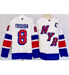 Men New York Rangers 8 Jacob Trouba White 2024 25 Stadium Series Stitched Jersey Men New York Rangers 8 Jacob Trouba White 2024 25 Stadium Series Stitched Jersey