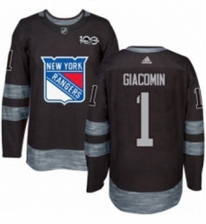 Mens Adidas New York Rangers 1 Eddie Giacomin Authentic Black 1917 2017 100th Anniversary NHL Jersey Mens Adidas New York Rangers 1 Eddie Giacomin Authentic Black 1917 2017 100th Anniversary NHL Jersey