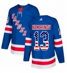 Mens Adidas New York Rangers 13 Sergei Nemchinov Authentic Royal Blue USA Flag Fashion NHL Jersey Mens Adidas New York Rangers 13 Sergei Nemchinov Authentic Royal Blue USA Flag Fashion NHL Jersey