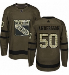 Mens Adidas New York Rangers 50 Lias Andersson Authentic Green Salute to Service NHL Jersey Mens Adidas New York Rangers 50 Lias Andersson Authentic Green Salute to Service NHL Jersey