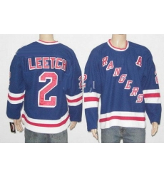 New York Rangers 2 Brian Leetch A patch blue color Ice Hockey jerseys New York Rangers 2 Brian Leetch A patch blue color Ice Hockey jerseys
