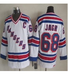New York Rangers #68 Jaromir Jagr White CCM Throwback Stitched NHL Jersey New York Rangers #68 Jaromir Jagr White CCM Throwback Stitched NHL Jersey
