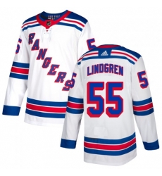 Ryan Lindgren New York Rangers Men's Adidas Authentic White Jersey Ryan Lindgren New York Rangers Men's Adidas Authentic White Jersey