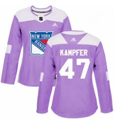 Womens Adidas New York Rangers 47 Steven Kampfer Authentic Purple Fights Cancer Practice NHL Jersey Womens Adidas New York Rangers 47 Steven Kampfer Authentic Purple Fights Cancer Practice NHL Jersey