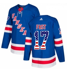 Youth Adidas New York Rangers 17 Jesper Fast Authentic Royal Blue USA Flag Fashion NHL Jersey Youth Adidas New York Rangers 17 Jesper Fast Authentic Royal Blue USA Flag Fashion NHL Jersey