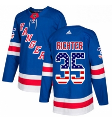 Youth Adidas New York Rangers 35 Mike Richter Authentic Royal Blue USA Flag Fashion NHL Jersey Youth Adidas New York Rangers 35 Mike Richter Authentic Royal Blue USA Flag Fashion NHL Jersey
