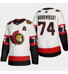 Ottawa Senators 74 Mark Borowiecki Men Adidas 2020 21 Authentic Player Away Stitched NHL Jersey White Ottawa Senators 74 Mark Borowiecki Men Adidas 2020 21 Authentic Player Away Stitched NHL Jersey White