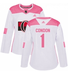 Womens Adidas Ottawa Senators 1 Mike Condon Authentic WhitePink Fashion NHL Jersey Womens Adidas Ottawa Senators 1 Mike Condon Authentic WhitePink Fashion NHL Jersey