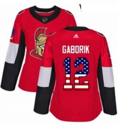 Womens Adidas Ottawa Senators 12 Marian Gaborik Authentic Red USA Flag Fashion NHL Jersey Womens Adidas Ottawa Senators 12 Marian Gaborik Authentic Red USA Flag Fashion NHL Jersey