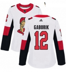 Womens Adidas Ottawa Senators 12 Marian Gaborik Authentic White Away NHL Jersey Womens Adidas Ottawa Senators 12 Marian Gaborik Authentic White Away NHL Jersey