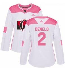 Womens Adidas Ottawa Senators 2 Dylan DeMelo Authentic White Pink Fashion NHL Jersey Womens Adidas Ottawa Senators 2 Dylan DeMelo Authentic White Pink Fashion NHL Jersey