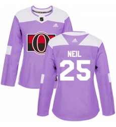 Womens Adidas Ottawa Senators 25 Chris Neil Authentic Purple Fights Cancer Practice NHL Jersey Womens Adidas Ottawa Senators 25 Chris Neil Authentic Purple Fights Cancer Practice NHL Jersey