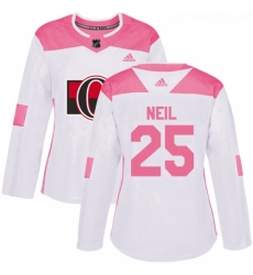 Womens Adidas Ottawa Senators 25 Chris Neil Authentic WhitePink Fashion NHL Jersey Womens Adidas Ottawa Senators 25 Chris Neil Authentic WhitePink Fashion NHL Jersey