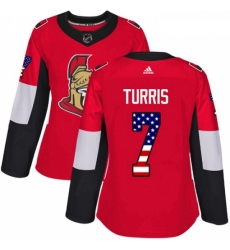 Womens Adidas Ottawa Senators 7 Kyle Turris Authentic Red USA Flag Fashion NHL Jersey Womens Adidas Ottawa Senators 7 Kyle Turris Authentic Red USA Flag Fashion NHL Jersey
