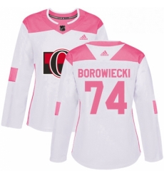 Womens Adidas Ottawa Senators 74 Mark Borowiecki Authentic WhitePink Fashion NHL Jersey Womens Adidas Ottawa Senators 74 Mark Borowiecki Authentic WhitePink Fashion NHL Jersey