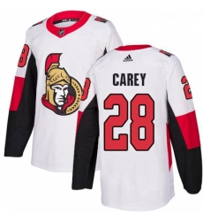 Youth Adidas Ottawa Senators 28 Paul Carey Authentic White Away NHL Jersey Youth Adidas Ottawa Senators 28 Paul Carey Authentic White Away NHL Jersey