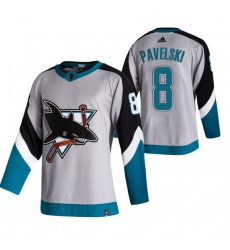 Men San Jose Sharks 8 Joe Pavelski Grey Adidas 2020 21 Reverse Retro Alternate NHL Jersey Men San Jose Sharks 8 Joe Pavelski Grey Adidas 2020 21 Reverse Retro Alternate NHL Jersey