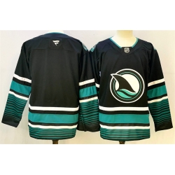 Men San Jose Sharks Blank Black 2024 25 Alternate Stitched Hockey Jersey