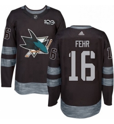 Mens Adidas San Jose Sharks 16 Eric Fehr Authentic Black 1917 2017 100th Anniversary NHL Jersey Mens Adidas San Jose Sharks 16 Eric Fehr Authentic Black 1917 2017 100th Anniversary NHL Jersey