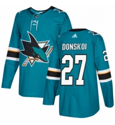 Mens Adidas San Jose Sharks 27 Joonas Donskoi Authentic Teal Green Home NHL Jersey Mens Adidas San Jose Sharks 27 Joonas Donskoi Authentic Teal Green Home NHL Jersey