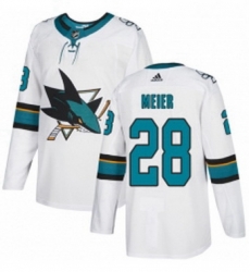 Mens Adidas San Jose Sharks 28 Timo Meier White Road Authentic Stitched NHL Jersey Mens Adidas San Jose Sharks 28 Timo Meier White Road Authentic Stitched NHL Jersey