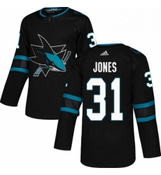 Mens Adidas San Jose Sharks 31 Martin Jones Premier Black Alternate NHL Jersey Mens Adidas San Jose Sharks 31 Martin Jones Premier Black Alternate NHL Jersey